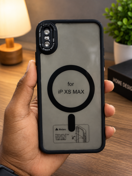 iPhone XS Max Transparent Magnetic Back Cover – Black Frame