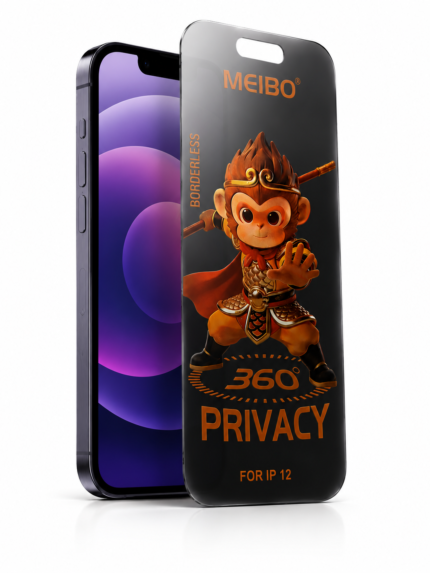 iPhone 12 360° Privacy Borderless Glass – Anti Spy 9H Tempered Glass