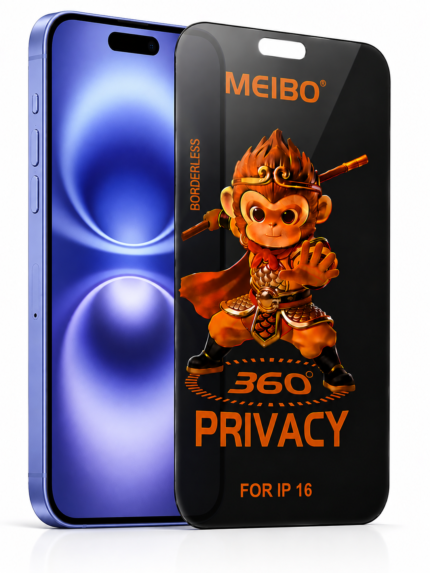 iPhone 16 360° Privacy Borderless Glass – Anti Spy 9H Tempered Glass
