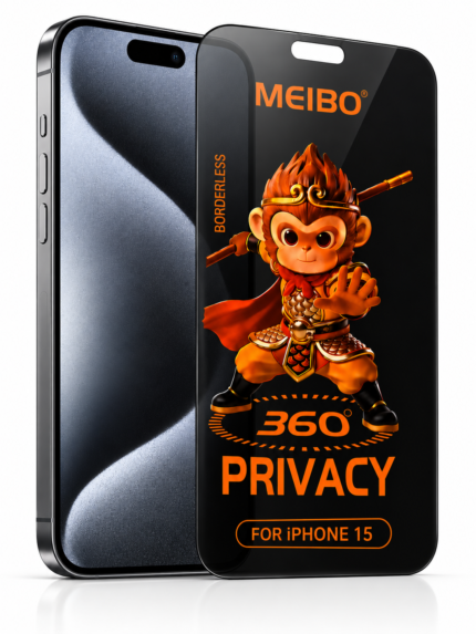 iPhone 15 360° Privacy Borderless Glass – Anti Spy 9H Tempered Glass