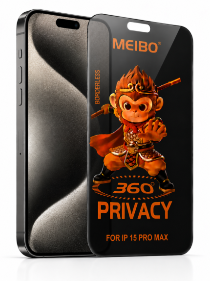 iPhone 15 Pro Max 360° Privacy Borderless Glass – Anti Spy 9H Tempered Glass
