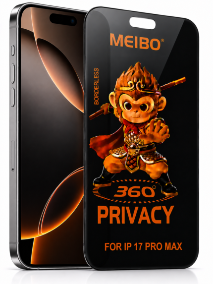 iPhone 17 Pro Max 360° Privacy Borderless Glass – Anti Spy 9H Tempered Glass