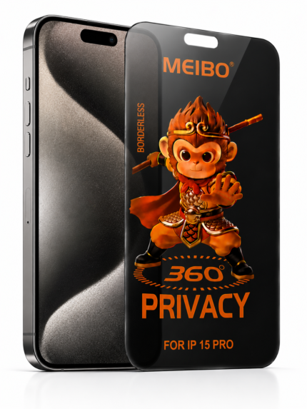 iPhone 15 Pro 360° Privacy Borderless Glass – Anti Spy 9H Tempered Glass